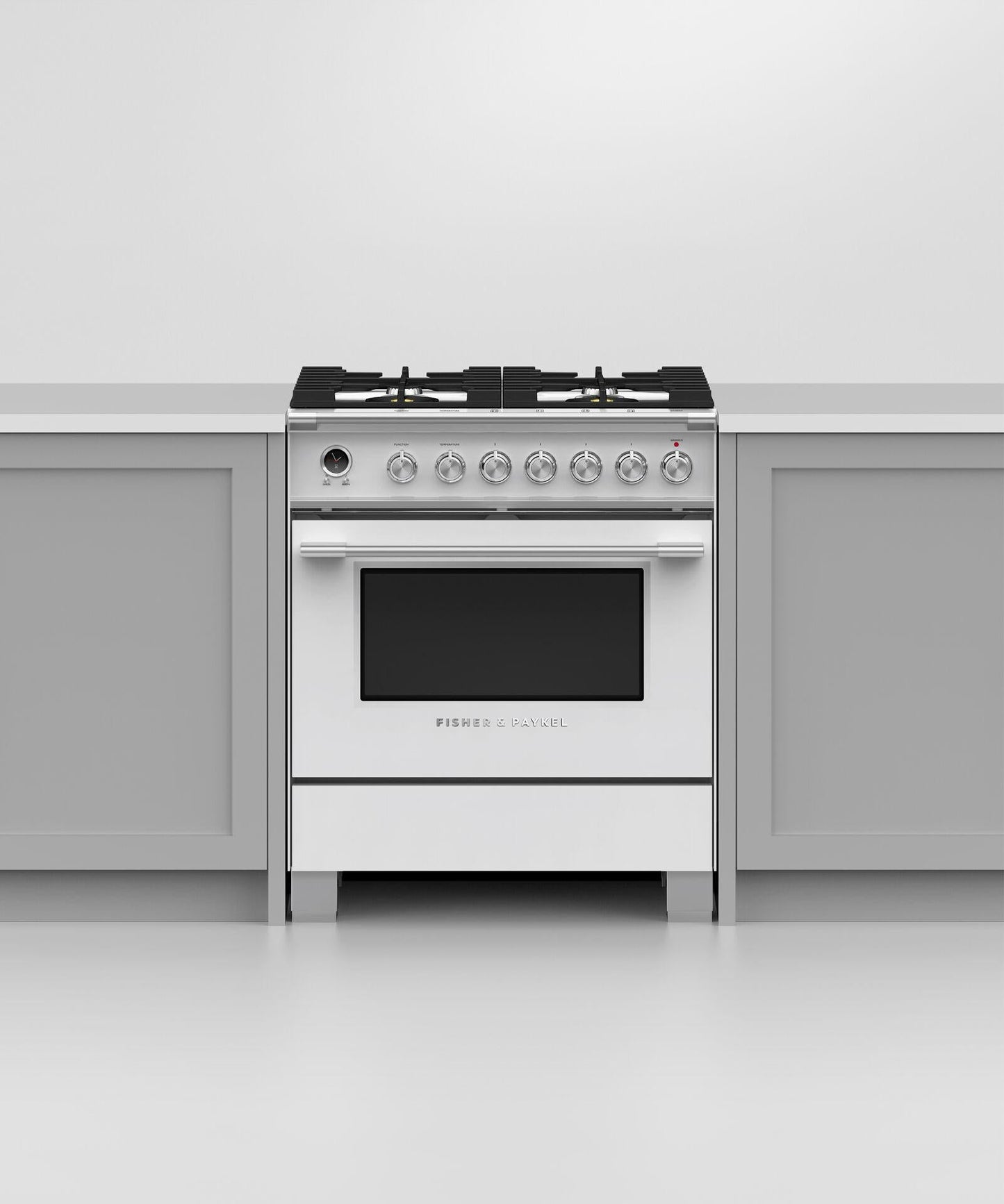 FISHER & PAYKEL OR30SCG6W1 30" Series 9 Classic 4 Burner Dual Fuel Self-Cleaning Range White - OR30SCG6W1