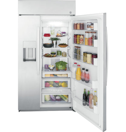 GE APPLIANCES Profile 42" Smart Built-In Side-by-Side Refrigerator with Dispenser in Stainless Steel - PSB42YSNSS