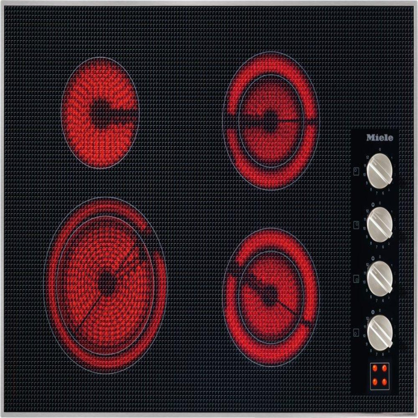 MIELE KM5624240V KM 5624 240V Stainless steel - 30-inch electric cooktop, operated with its own controls with a width of 30 5/8 (775) in (mm) 30 5/8 (775) in (mm) for ultra-convenient cooking. in Stainless Steel - KM5624240V