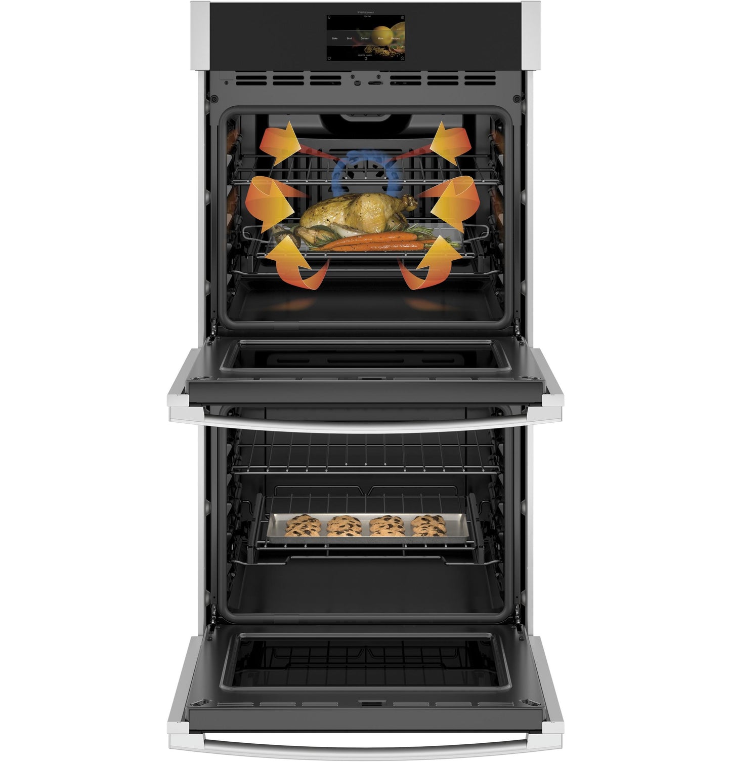 GE APPLIANCES Profile 27" Smart Built-In Convection Double Wall Oven in Stainless Steel - PKD7000SNSS