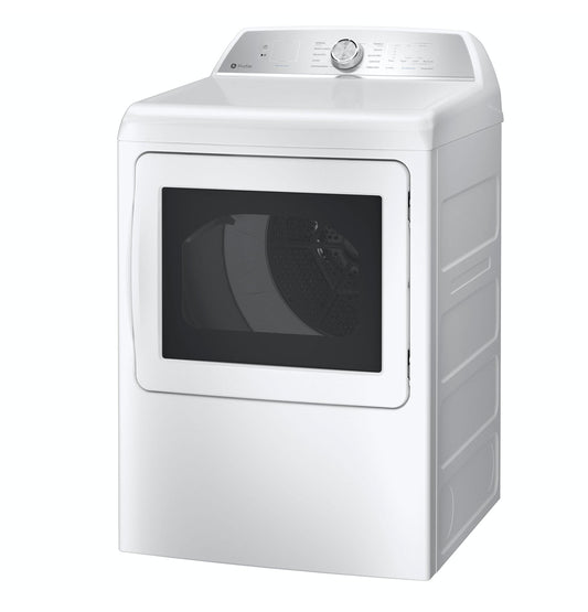 GE APPLIANCES PTD60EBSRWS GE Profile™ ENERGY STAR® 7.4 cu. ft. Capacity aluminized alloy drum Electric Dryer with Sanitize Cycle and Sensor Dry White On Gray