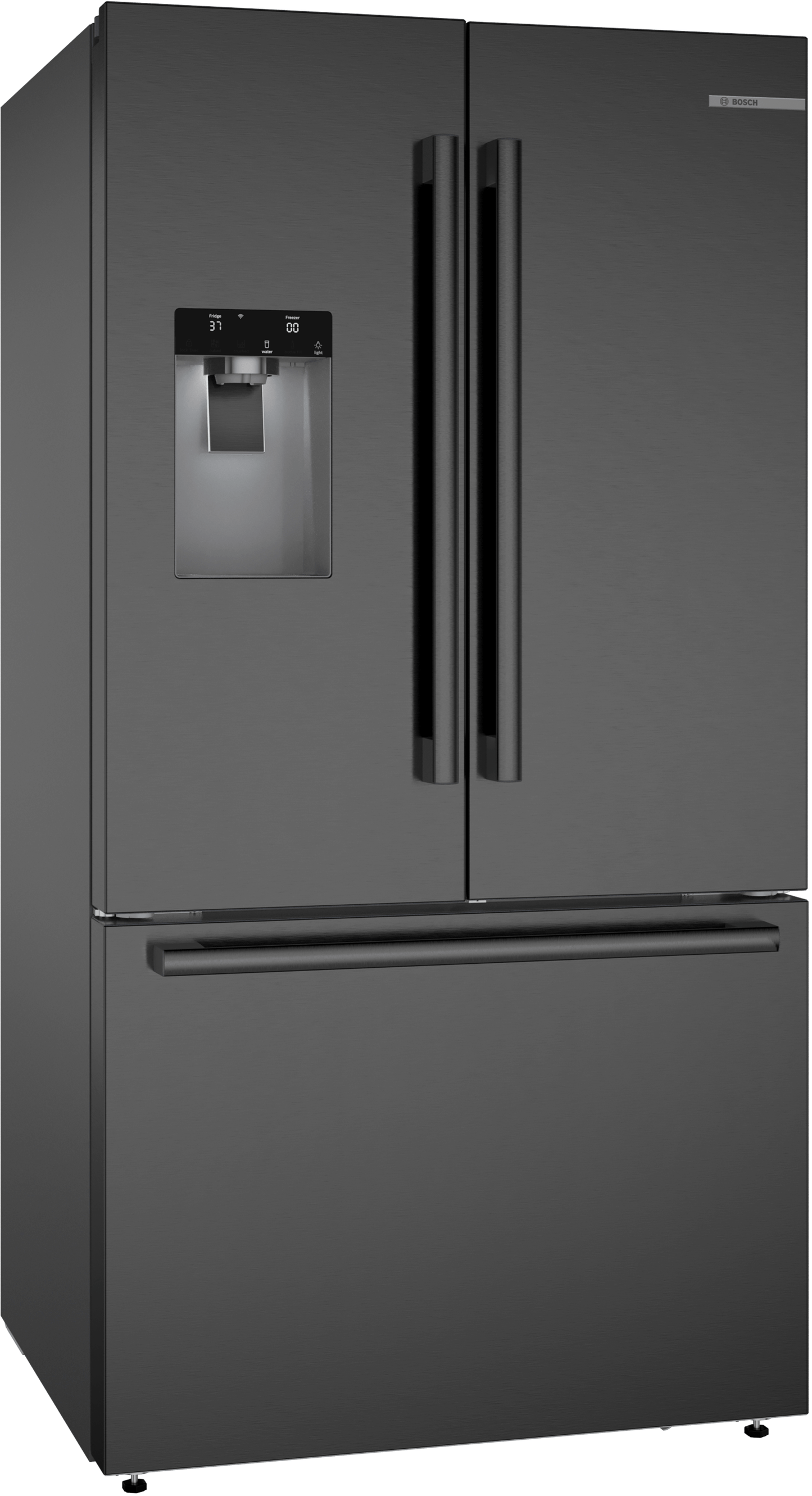 BOSCH B36FD52SNB 500 Series, French Door Bottom freezer, multi door, 36'', Black inox-antifingerprint, Total No Frost Black in Stainless Steel - B36FD52SNB