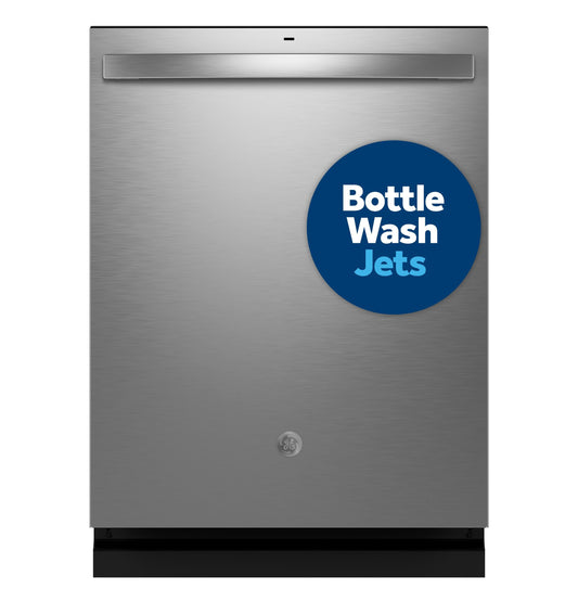 GE APPLIANCES GDT595HYYFS GE® ENERGY STAR® Top Control Hybrid Tub Dishwasher with Third Rack, Bottle Jets, Dry Boost & 50 dBA in Stainless Steel - GDT595HYYFS