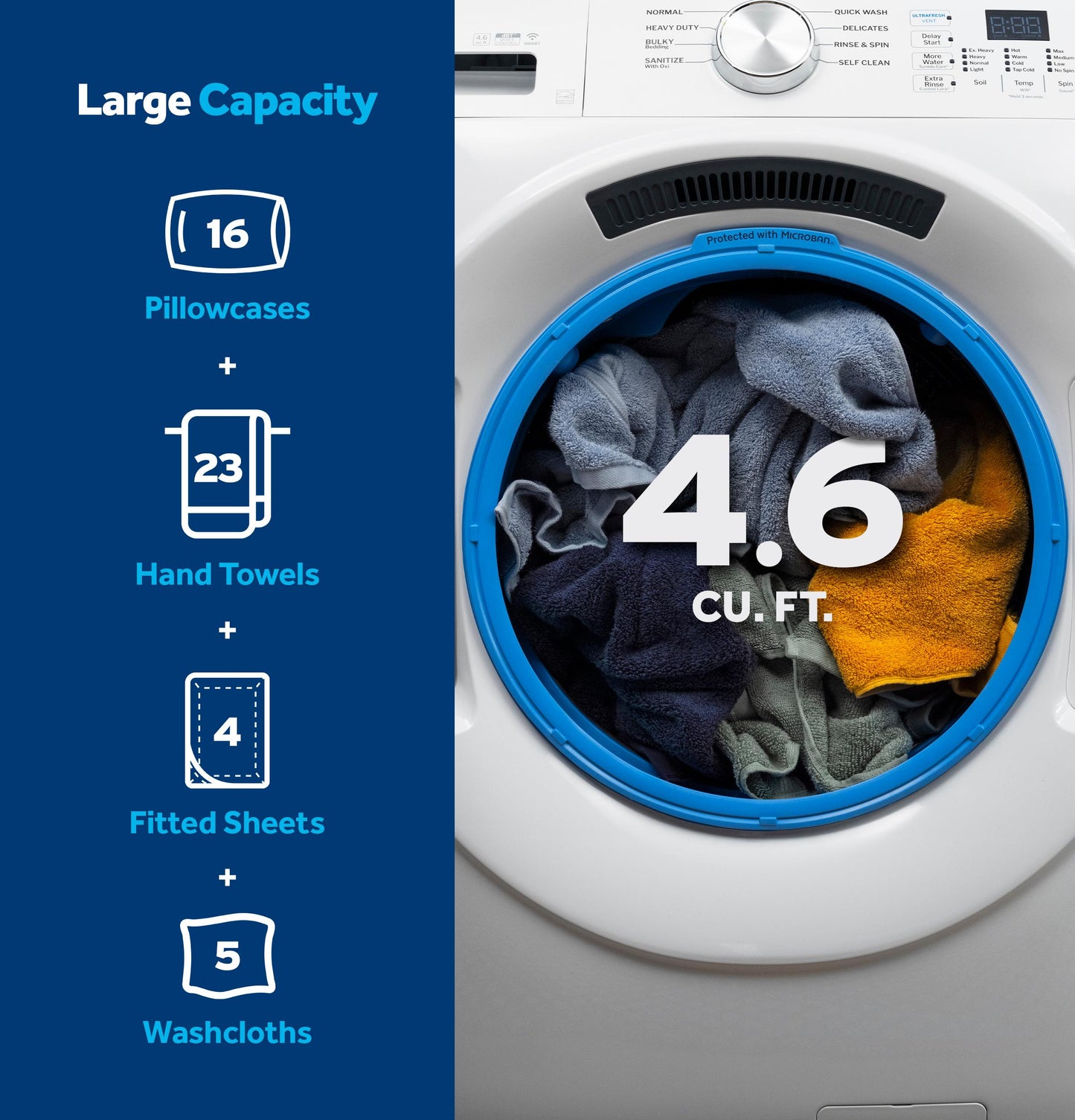 GE APPLIANCES GFW350SSYWW GE® ENERGY STAR® 4.6 cu. ft. Capacity Smart Front Load Washer with UltraFresh Vent System with OdorBlock™ White - GFW350SSYWW