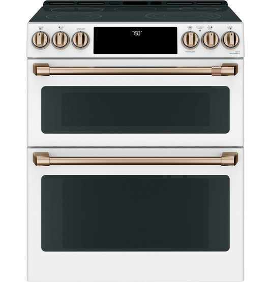 CAFE CES750P4MW2 CAFé™ 30" Smart Slide-In, Front-Control, Radiant and Convection Double-Oven Range White - CES750P4MW2