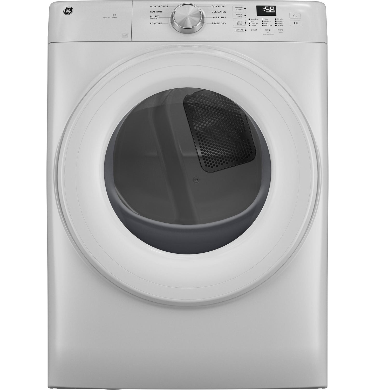 GE APPLIANCES GFD35GSSYWW GE ENERGY STAR 7.8 cu. ft. Capacity Smart Front Load Gas Dryer White - GFD35GSSYWW