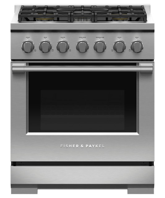 FISHER & PAYKEL RGV3305L 30" Series 7 Professional 5 Burner Gas Range in Stainless Steel - RGV3305L