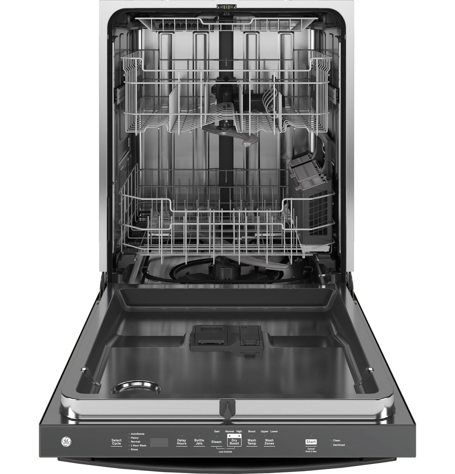 GE APPLIANCES GDT670SGVBB GE® ENERGY STAR® Top Control with in Stainless Steel Interior Dishwasher with Sanitize Cycle Black - GDT670SGVBB