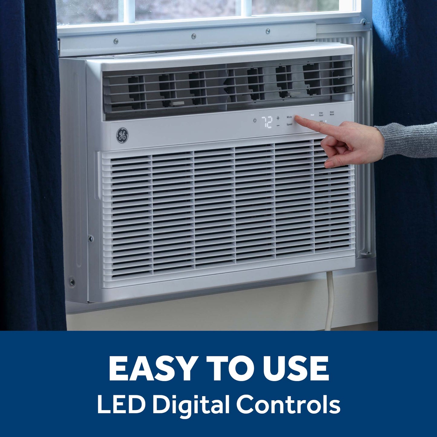 GE APPLIANCES AWGH18WWF GE® 18,000 BTU Smart Heat/Cool Electronic Window Air Conditioner for Extra-Large Rooms up to 1000 sq. ft. White - AWGH18WWF
