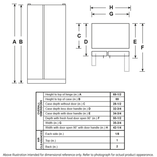 GE APPLIANCES GSS25IYNFS GE 25.1 Cu. Ft. Fingerprint Resistant Side-By-Side Refrigerator in Stainless Steel - GSS25IYNFS