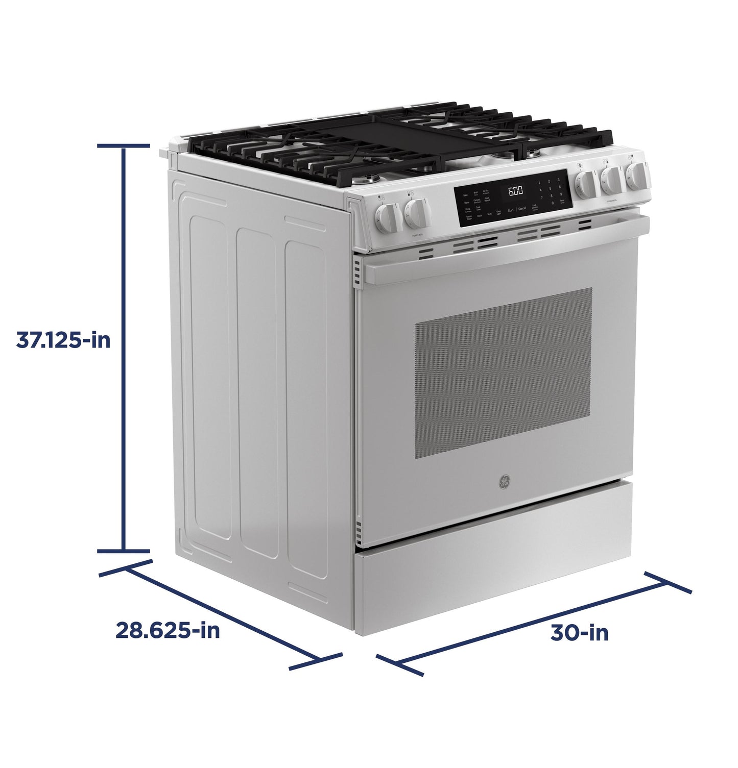 GE APPLIANCES GGS600AVWW GE® 30" Slide-In Front-Control Convection Gas Range with No Preheat Air Fry and EasyWash™ Oven Tray White - GGS600AVWW