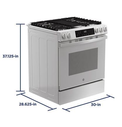 GE APPLIANCES GGS600AVWW GE® 30" Slide-In Front-Control Convection Gas Range with No Preheat Air Fry and EasyWash™ Oven Tray White - GGS600AVWW