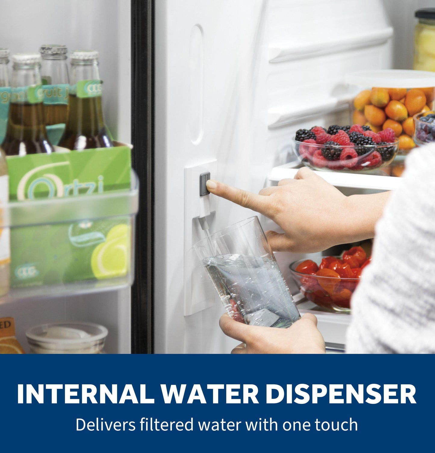 GE APPLIANCES GWE22JYMFS GE® ENERGY STAR® 21.9 Cu. Ft. Fingerprint Resistant Counter-Depth French-Door Refrigerator in Stainless Steel - GWE22JYMFS