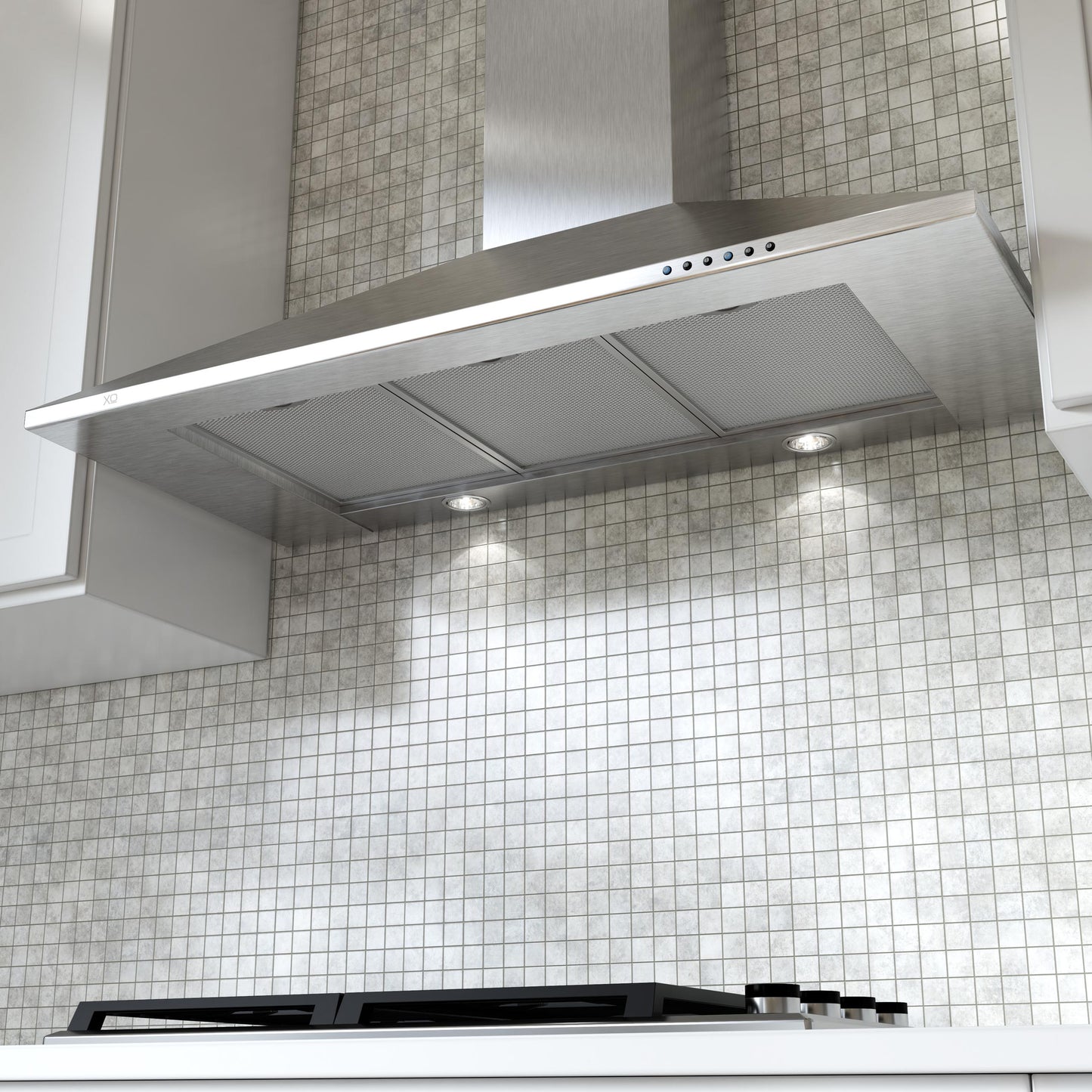 XO APPLIANCE XOB36SC 36" CCC 600/395 CFM Italian Made Wall Mount Chimney Range Hood in Stainless Steel - XOB36SC
