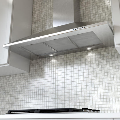 XO APPLIANCE XOB42SC 42" CCC 600/395 CFM Italian Made Wall Mount Chimney Range Hood in Stainless Steel - XOB42SC