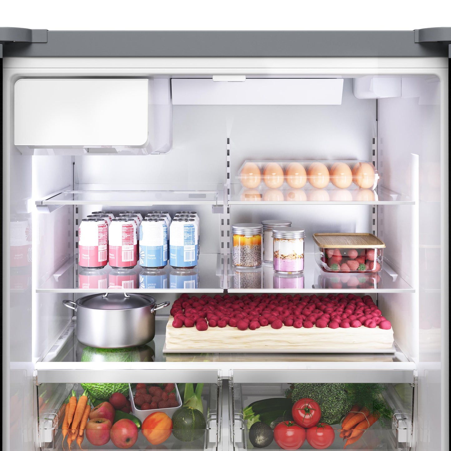 BOSCH B36FD52SNB 500 Series, French Door Bottom freezer, multi door, 36'', Black inox-antifingerprint, Total No Frost Black in Stainless Steel - B36FD52SNB