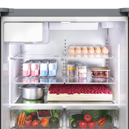 BOSCH B36FD52SNB 500 Series, French Door Bottom freezer, multi door, 36'', Black inox-antifingerprint, Total No Frost Black in Stainless Steel - B36FD52SNB