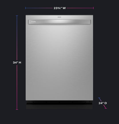 GE APPLIANCES PDT715SYVFS GE Profile™ ENERGY STAR® Fingerprint Resistant Top Control Stainless Interior Dishwasher with Microban™ Antimicrobial Technology in Stainless Steel - PDT715SYVFS