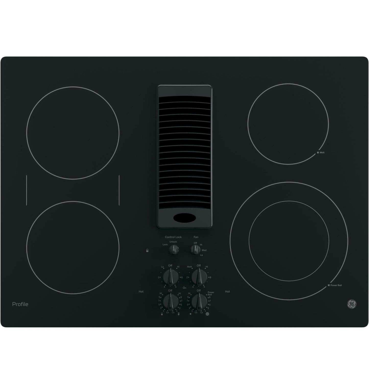 GE APPLIANCES PP9830DRBB GE Profile™ 30" Downdraft Electric Cooktop Black - PP9830DRBB