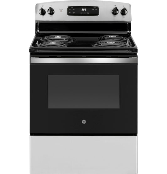 GE APPLIANCES 30" Free-Standing Electric Range in Stainless Steel - JBS360RTSS