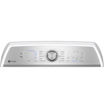 GE APPLIANCES GE Profile 4.9 cu. ft. Capacity Washer with Smarter Wash Technology and FlexDispense White On Gray - PTW605BSRWS