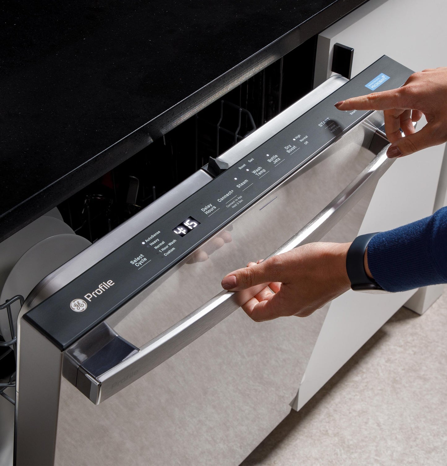 GE APPLIANCES PDT715SYVFS GE Profile™ ENERGY STAR® Fingerprint Resistant Top Control Stainless Interior Dishwasher with Microban™ Antimicrobial Technology in Stainless Steel - PDT715SYVFS