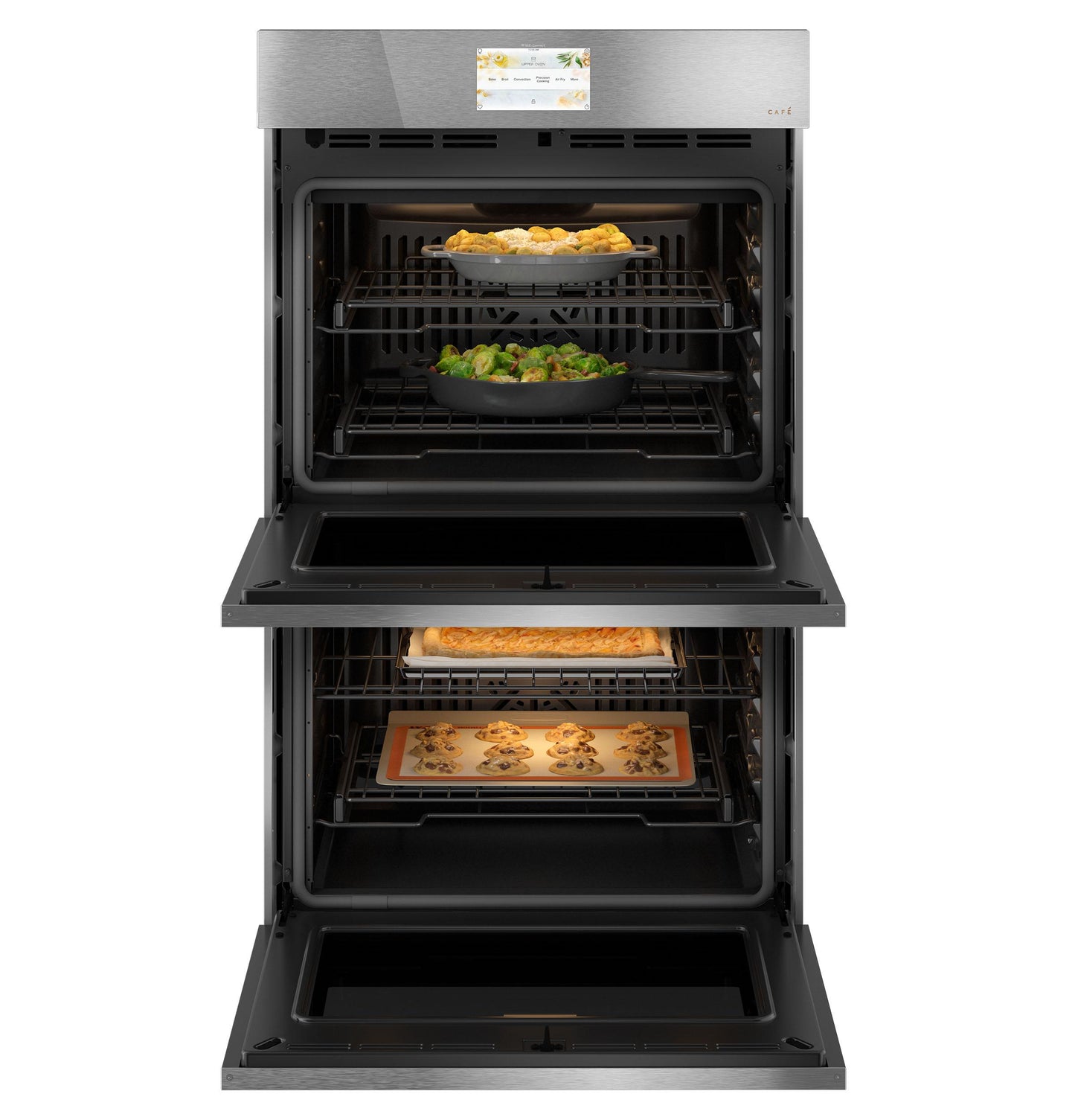 CAFE CTD90DM2NS5 CAFé 30" Smart Built-In Convection Double Wall Oven in Platinum Glass Gray - CTD90DM2NS5