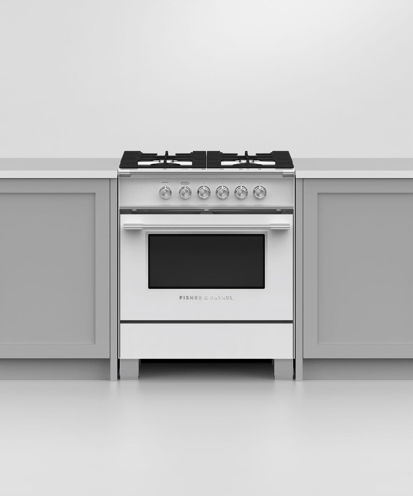FISHER & PAYKEL OR30SCG4W1 30" Series 7 Classic 4 Burner Gas Range White - OR30SCG4W1