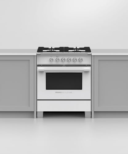 FISHER & PAYKEL OR30SCG4W1 30" Series 7 Classic 4 Burner Gas Range White - OR30SCG4W1