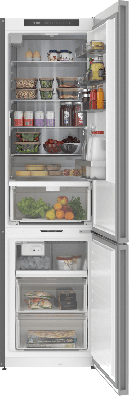 BOSCH B24CB80ESW 800 Series, free-standing fridge-freezer with freezer at bottom, glass door, 24'', White, Total No Frost White - B24CB80ESW