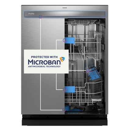 GE APPLIANCES PDT755SBVTS GE Profile™ ENERGY STAR Smart UltraFresh System Dishwasher with Microban™ Antimicrobial Technology with Deep Clean Washing 3rd Rack, 42 dBA Black in Stainless Steel - PDT755SBVTS