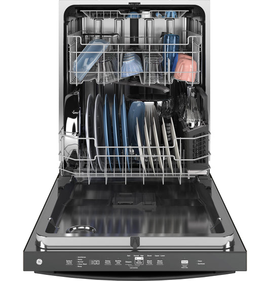 GE APPLIANCES GDT670SGVBB GE® ENERGY STAR® Top Control with in Stainless Steel Interior Dishwasher with Sanitize Cycle Black - GDT670SGVBB