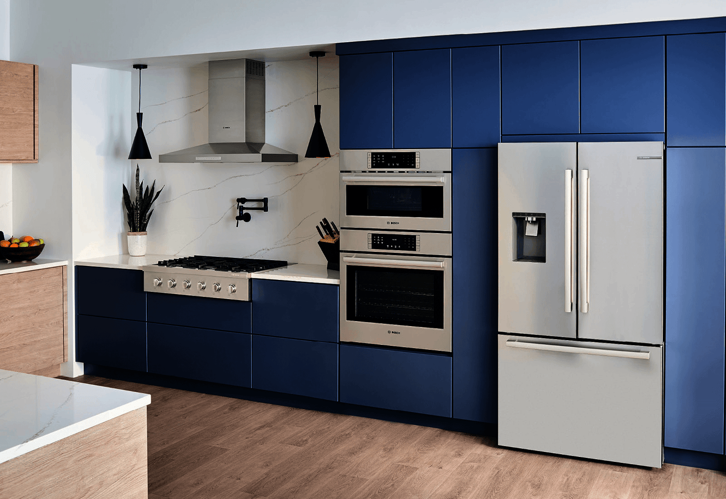 BOSCH B36CD52SNS 500 Series, French Door Bottom freezer, multi door, 36'', Brushed steel (with anti-fingerprint), Total No Frost in Stainless Steel - B36CD52SNS