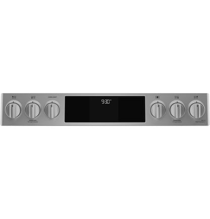 GE APPLIANCES GE Profile 30" Smart Slide-In Front-Control Gas Fingerprint Resistant Range with No Preheat Air Fry in Stainless Steel - PGS930YPFS