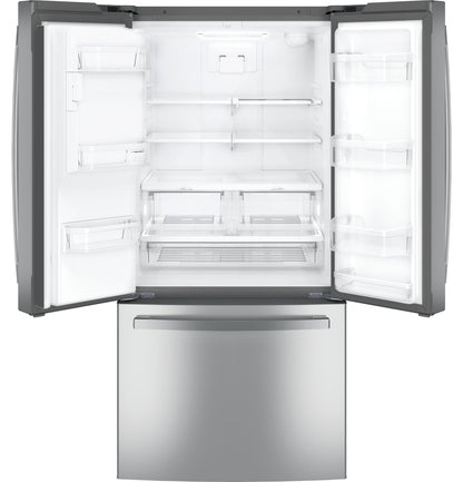 GE APPLIANCES GE 23.6 Cu. Ft. French-Door Refrigerator in Stainless Steel - GFE24JYKFS
