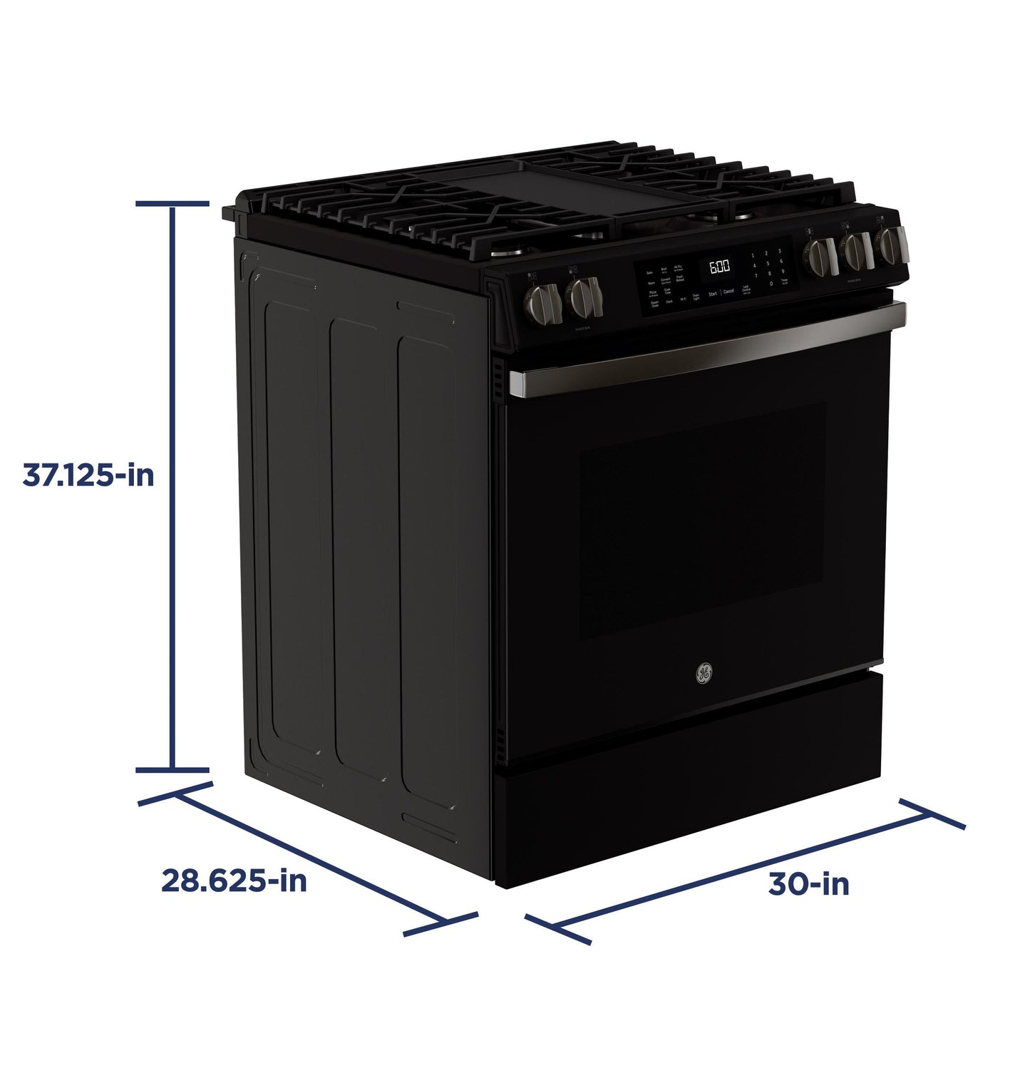 GE APPLIANCES GGS600AVDS GE® 30" Slide-In Front-Control Convection Gas Range with No Preheat Air Fry and EasyWash™ Oven Tray Black Slate - GGS600AVDS