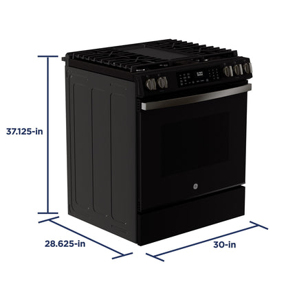 GE APPLIANCES GGS600AVDS GE® 30" Slide-In Front-Control Convection Gas Range with No Preheat Air Fry and EasyWash™ Oven Tray Black Slate - GGS600AVDS