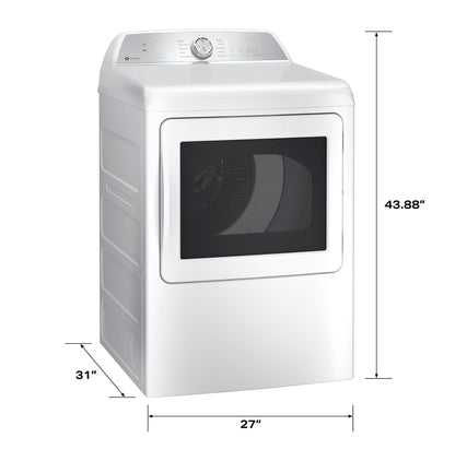 GE APPLIANCES PTD60EBSRWS GE Profile™ ENERGY STAR® 7.4 cu. ft. Capacity aluminized alloy drum Electric Dryer with Sanitize Cycle and Sensor Dry White On Gray