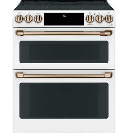 CAFE CES750P4MW2 CAFé™ 30" Smart Slide-In, Front-Control, Radiant and Convection Double-Oven Range White - CES750P4MW2