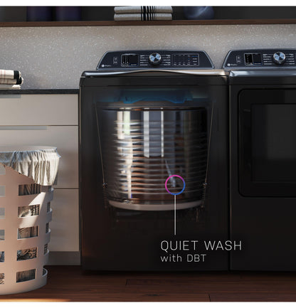 GE APPLIANCES PTW700BPTDG GE Profile 5.4 cu. ft. Capacity Washer with Smarter Wash Technology and FlexDispense - PTW700BPTDG