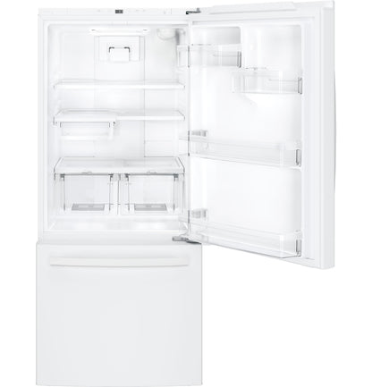 GE APPLIANCES 21.0 Cu. Ft. Bottom-Freezer Refrigerator White - GDE21EGKWW