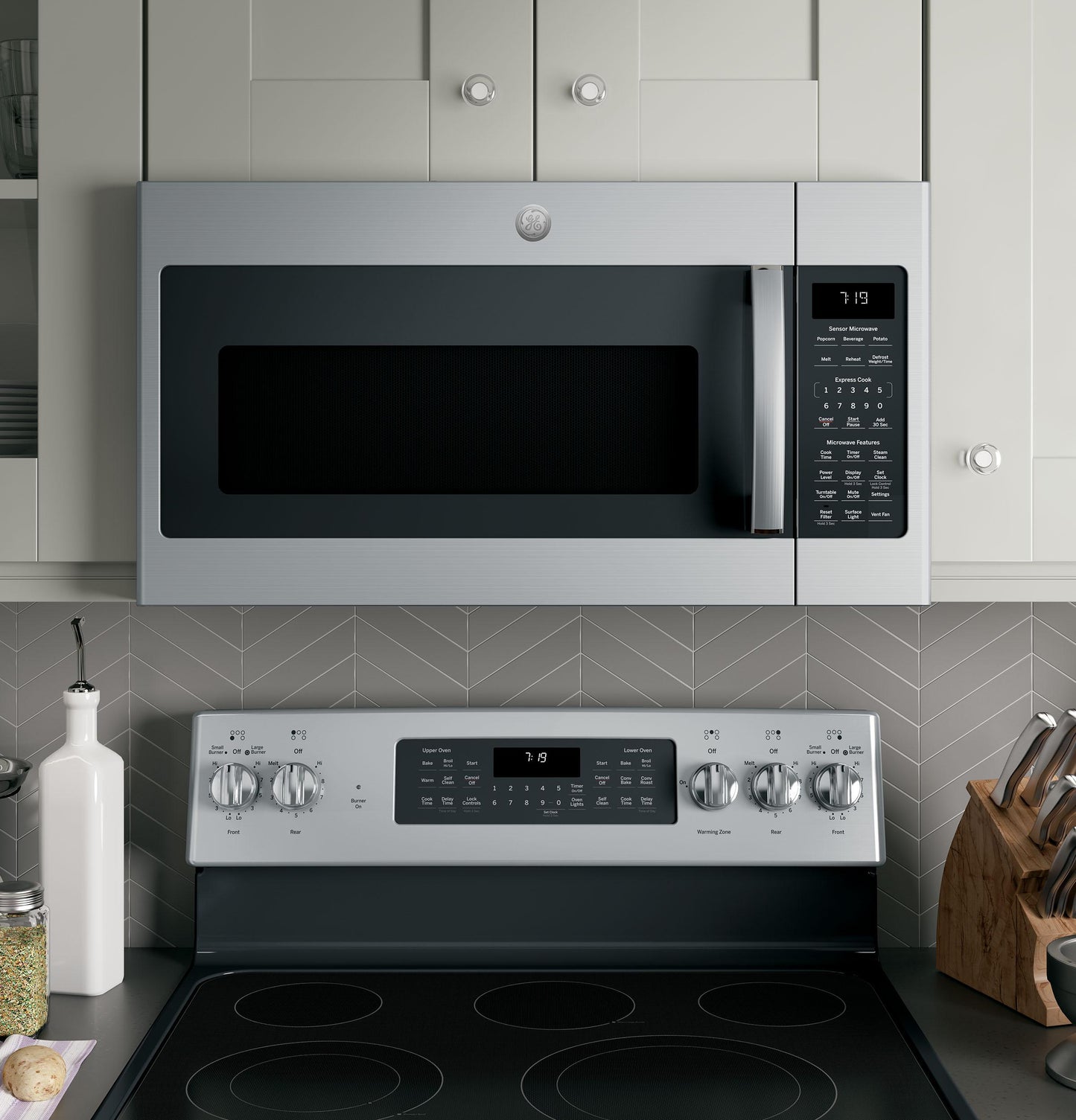 GE APPLIANCES JVM7195SKSS GE® 1.9 Cu. Ft. Over-the-Range Sensor Microwave Oven in Stainless Steel - JVM7195SKSS