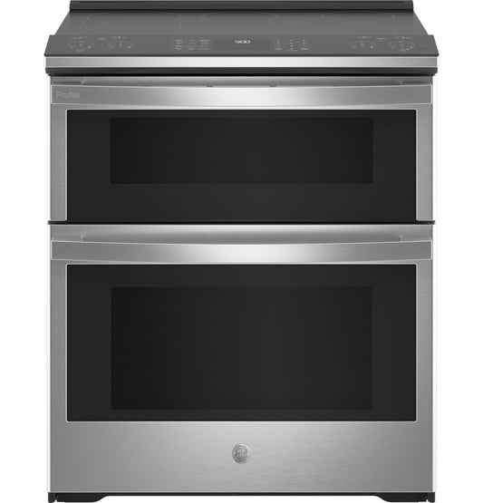GE APPLIANCES GE Profile 30" Smart Slide-In Electric Double Oven Convection Fingerprint Resistant Range in Stainless Steel - PS960YPFS