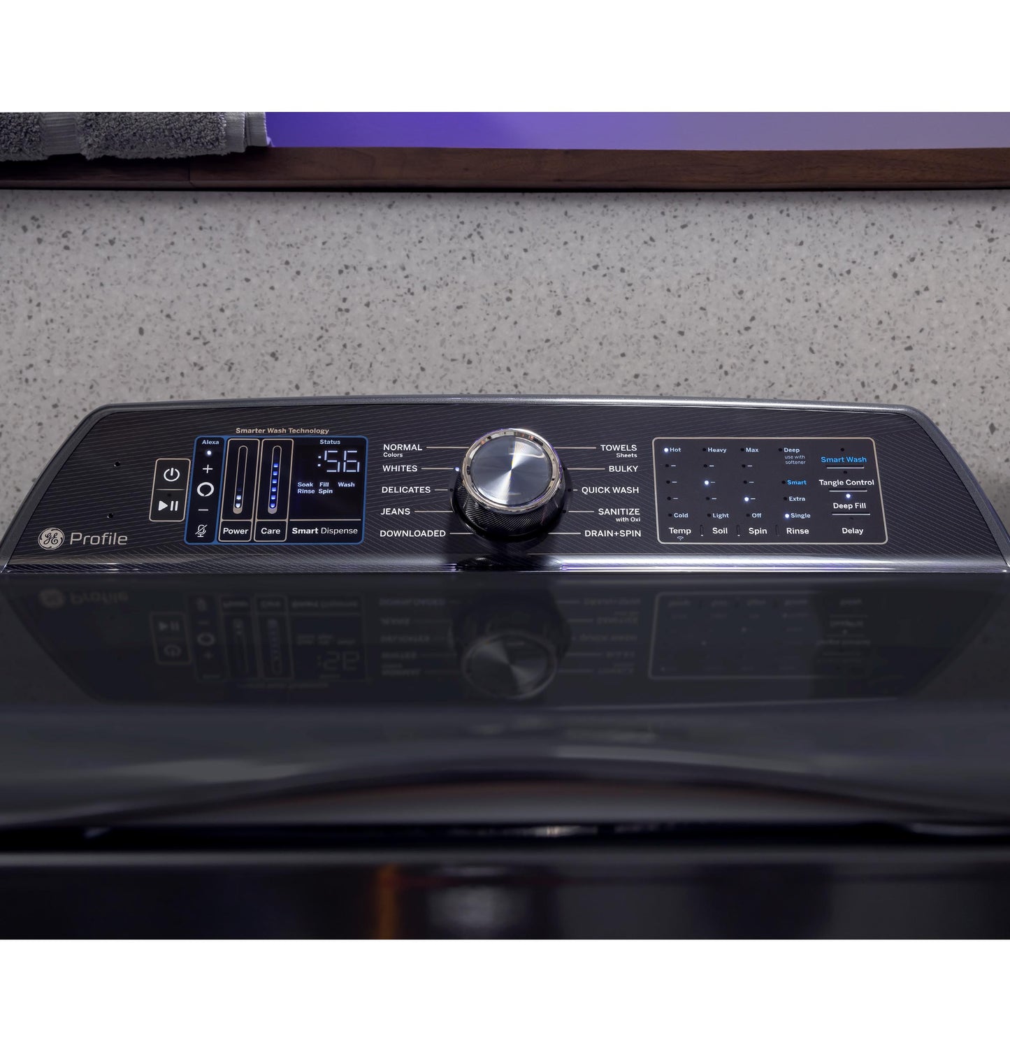 GE APPLIANCES PTW805BPWRS GE Profile™ ENERGY STAR® 5.3 cu. ft. Capacity Washer with Smarter Wash Technology and Adaptive SmartDispense Blue - PTW805BPWRS