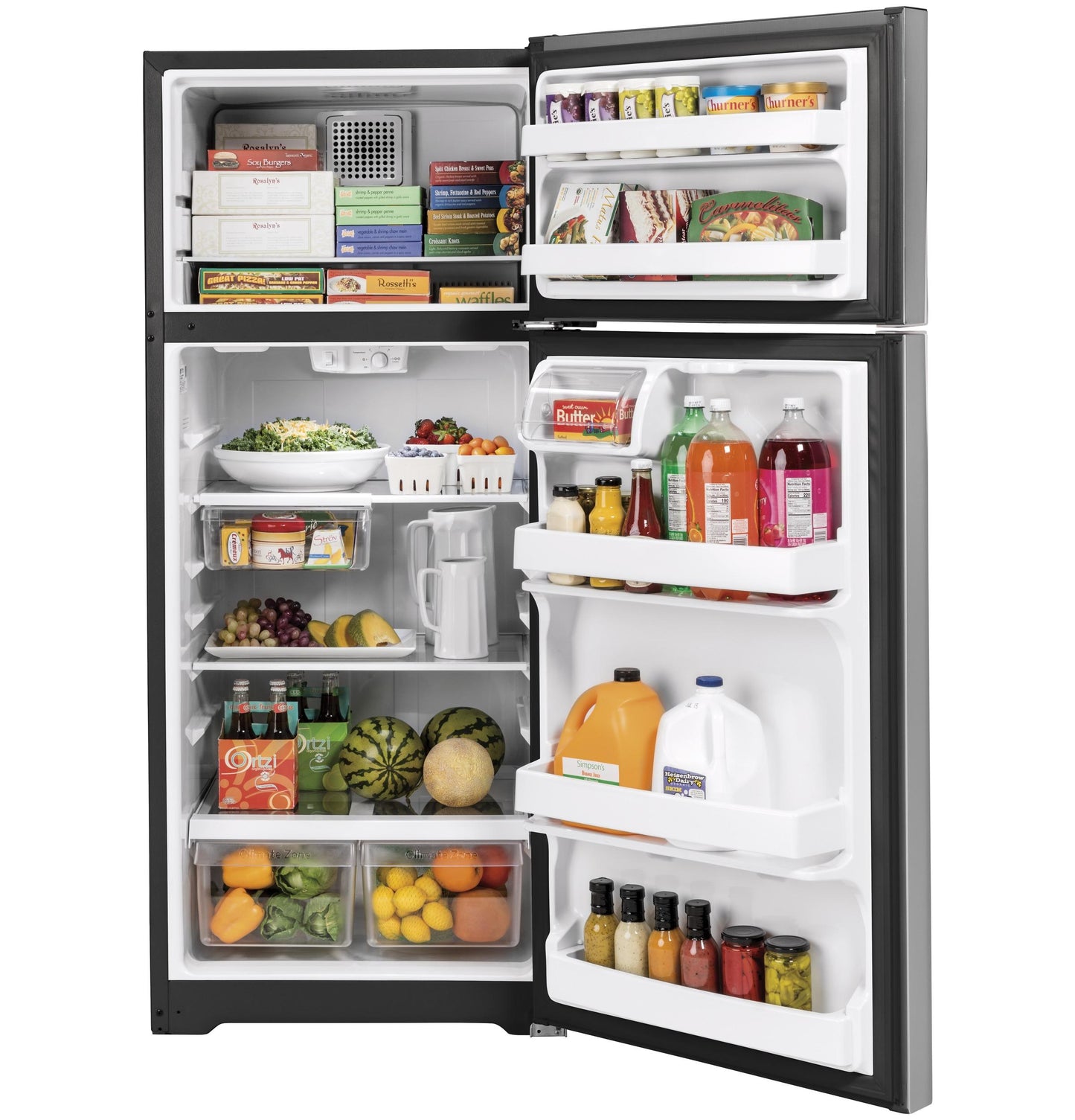 GE APPLIANCES 17.5 Cu. Ft. Top-Freezer Refrigerator in Stainless Steel - GTS18HYNRFS