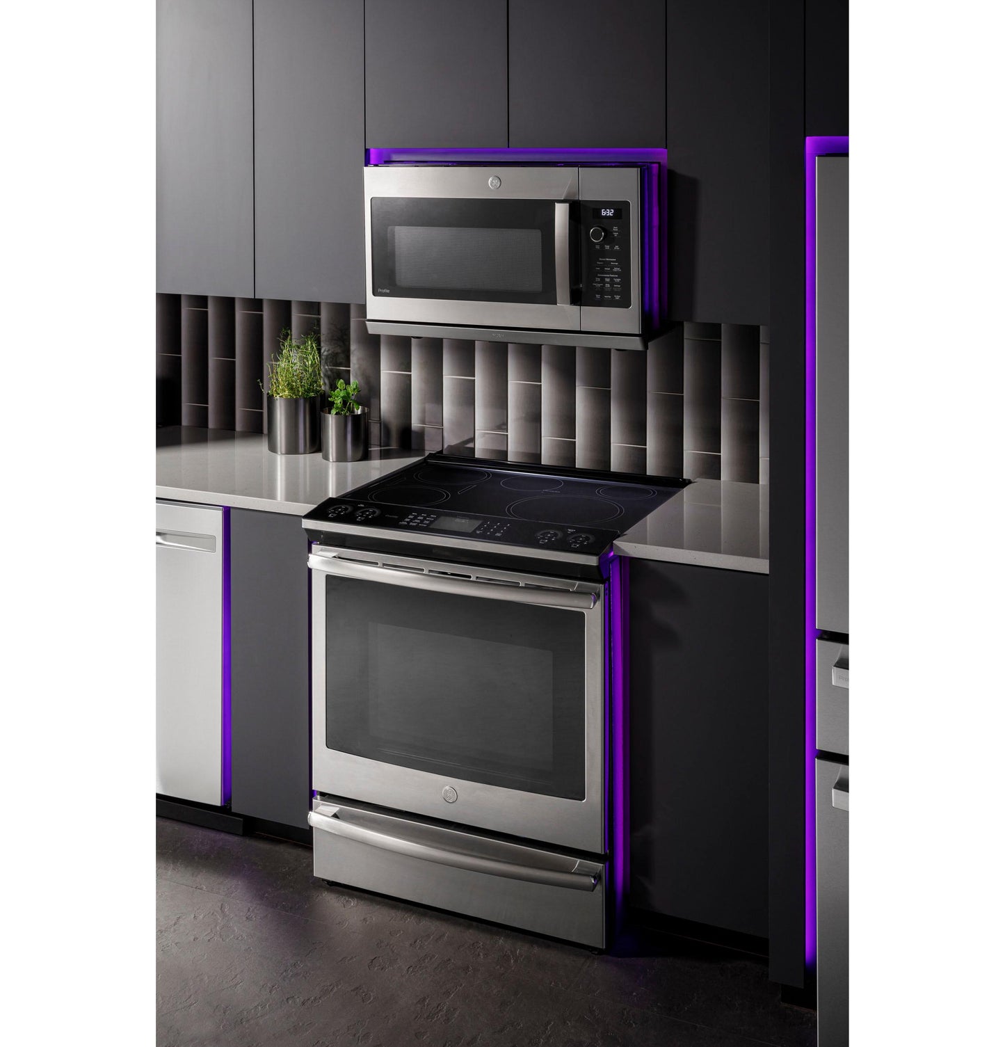 GE APPLIANCES Profile 2.2 Cu. Ft. Over-the-Range Sensor Microwave Oven in Stainless Steel - PVM9225SRSS