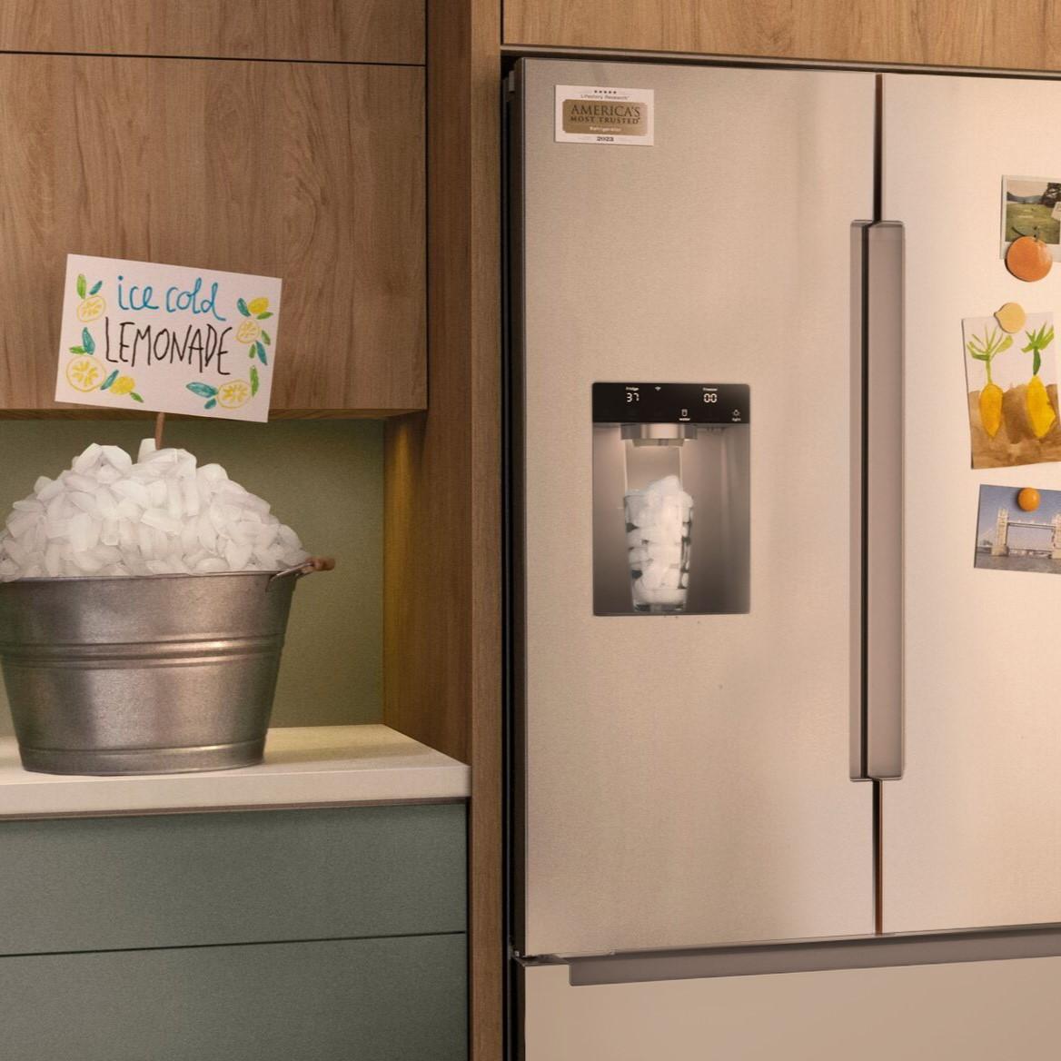 BOSCH B36FD10ENS 100 Series, French Door Bottom freezer, multi door, 36'', Brushed steel (with anti-fingerprint), Total No Frost in Stainless Steel - B36FD10ENS