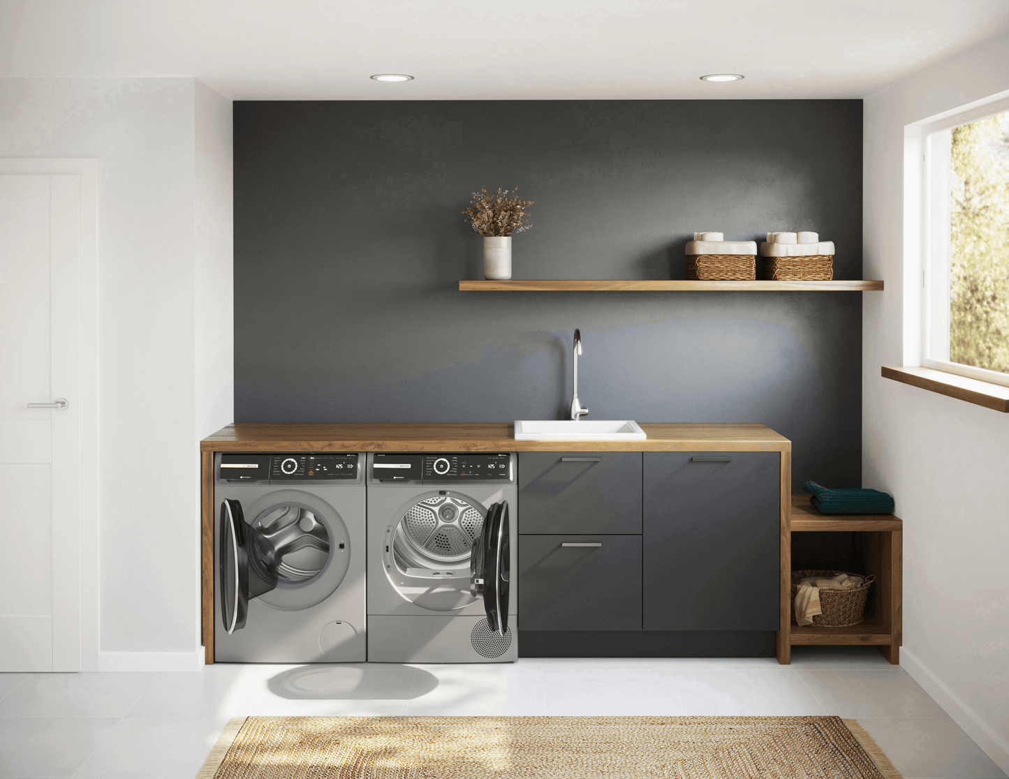 BOSCH WQB245AXUC 800 Series, heat pump dryer, Silver inox Silver