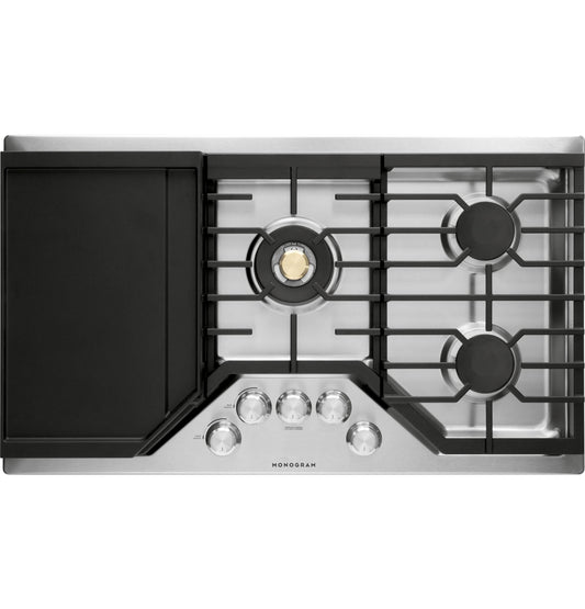 MONOGRAM Monogram 36" Deep-Recessed Gas Cooktop in Stainless Steel - ZGU36RSLSS