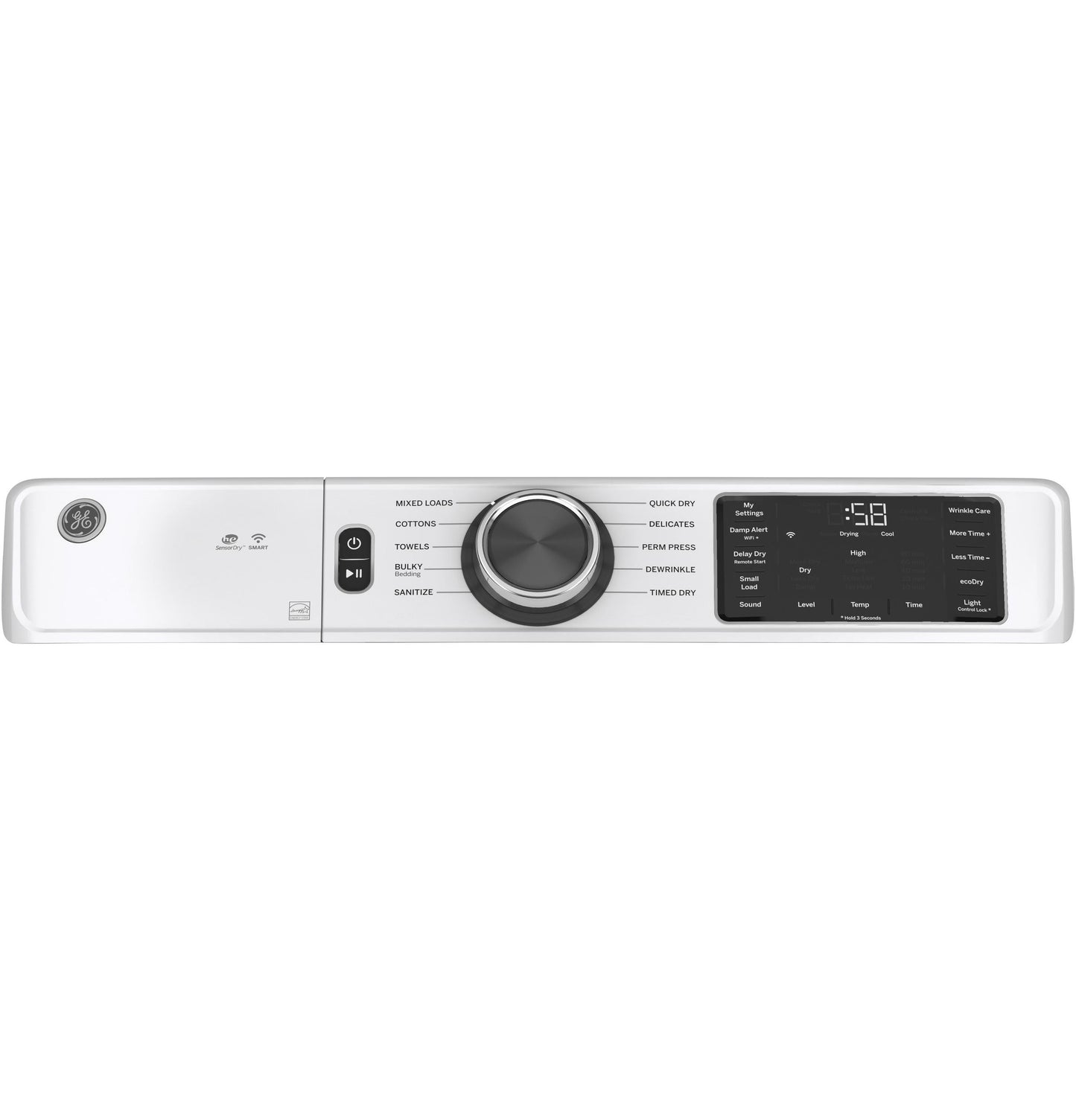 GE APPLIANCES GE 7.8 cu. ft. Capacity Smart Front Load Gas Dryer with Sanitize Cycle White - GFD55GSSNWW